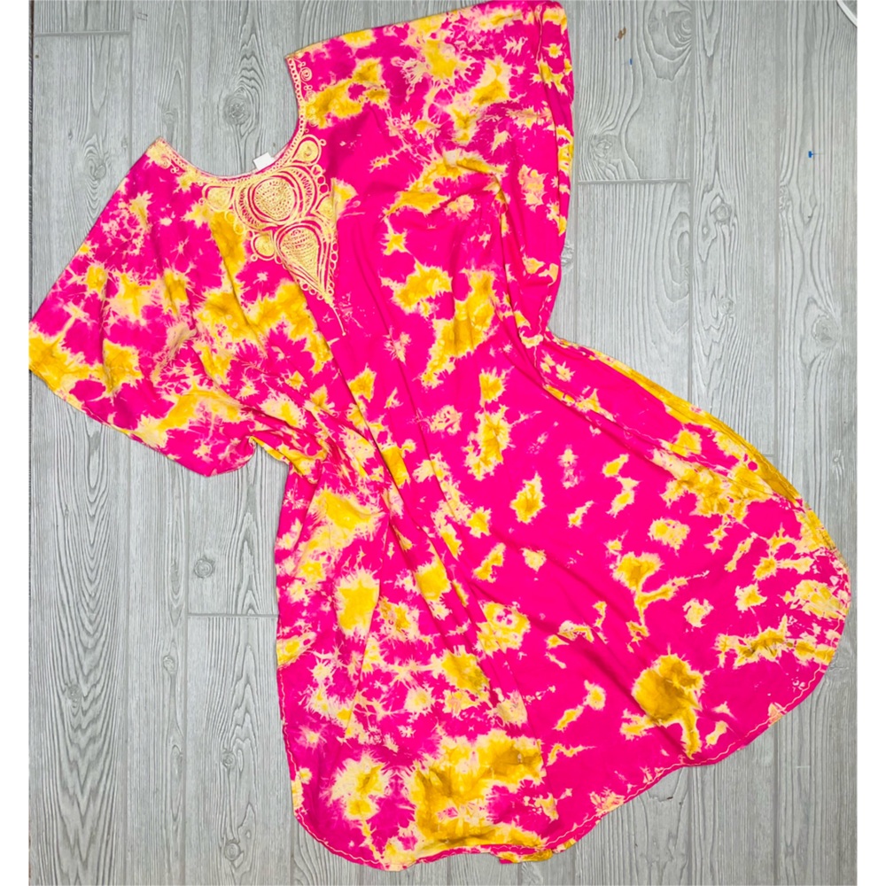 Stoneage arts made in Kenya oversized beach / house dress Dashiki Kaftan Tie Dye